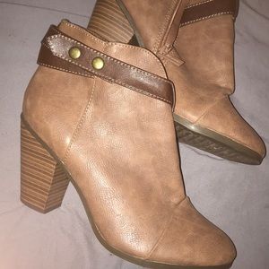 Brown heeled boots